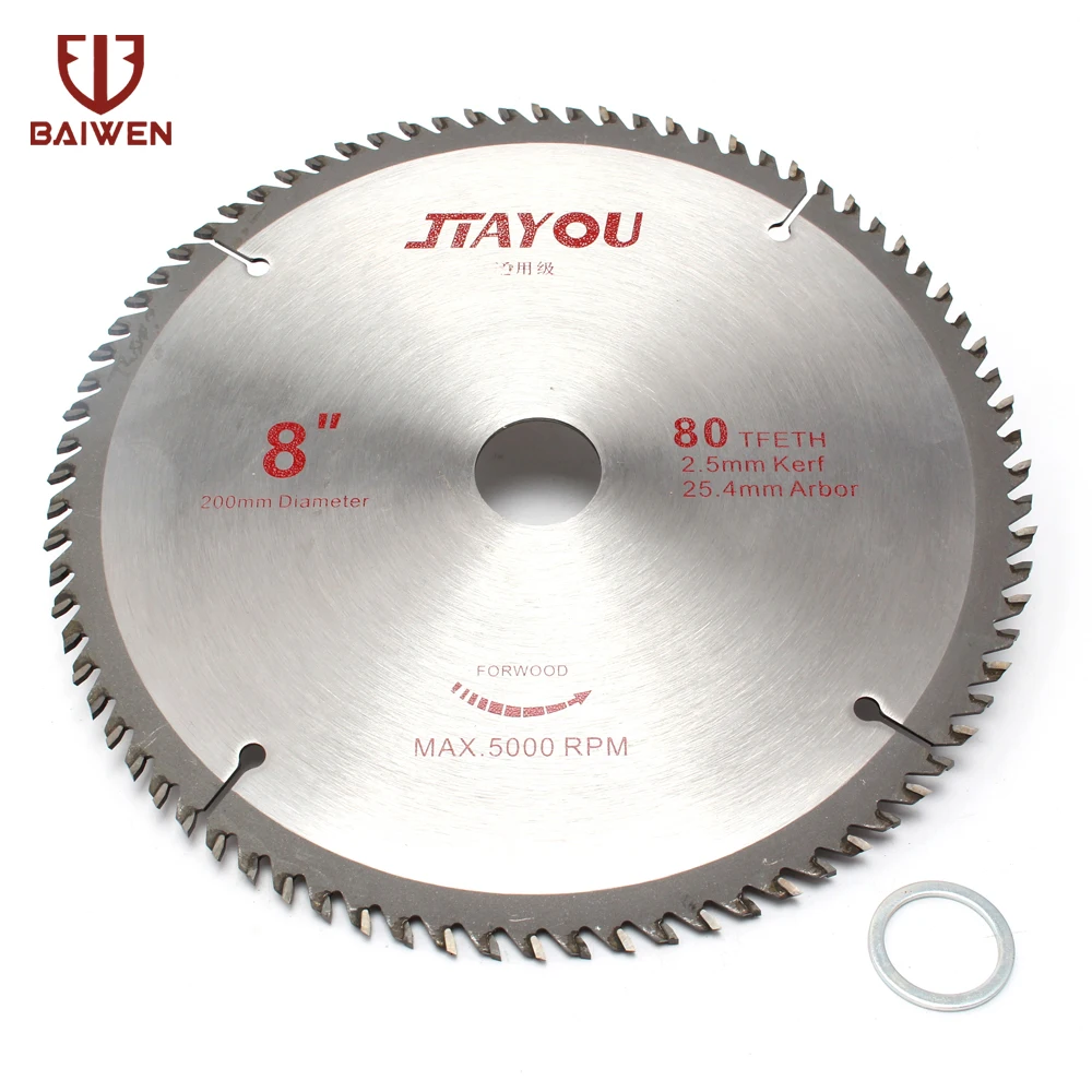

8" 200mm Cemented Carbide Circular Saw Blade Wood Cutting Tool 40 60 80 100 Teeth