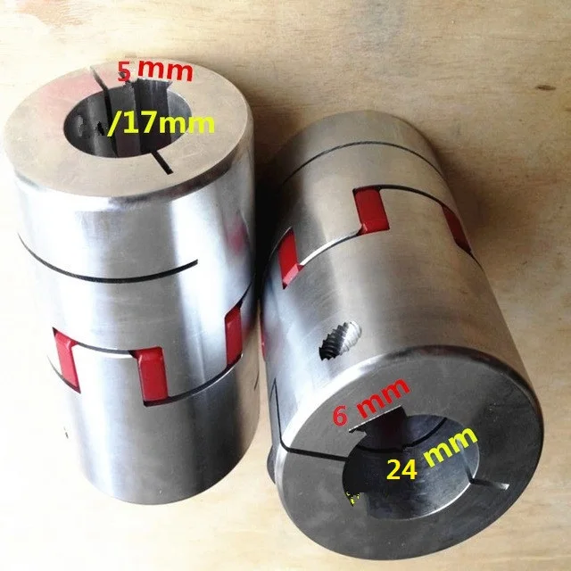 

2pcs/lot CNC Flexible Coupling Shaft Coupler D55 L80mm ID17mm with keyway 5mm and ID24mm with keyway 6mm (both 2 end keyway)