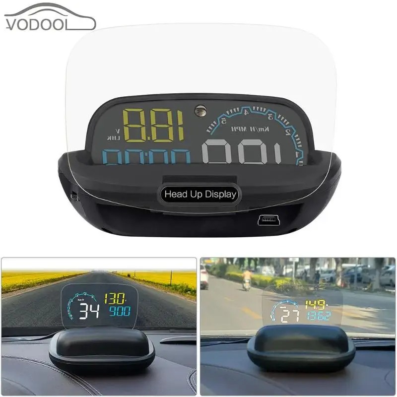 

Car HUD OBD2 Head Up Display Windshield Overspeed Warning Projector On-Board Computer Rpm Voltage Time Fuel Consumption Display