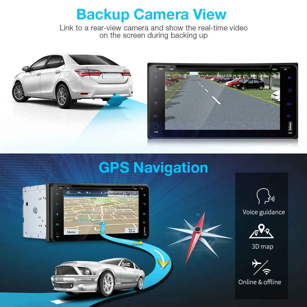 7 дюймов 2din Авторадио 1024X600 4 ГБ/32 ГБ 2 Din автомагнитола gps Android 8 0 Автомагнитола 4G WiFi