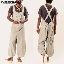 Простой мужской комбинезон, комбинезоны в полоску, широкие брюки, мешковатые штаны, комбинезоны, повседневные Комбинезоны, брюки Hombre Gar, мужские комбинезоны, женские