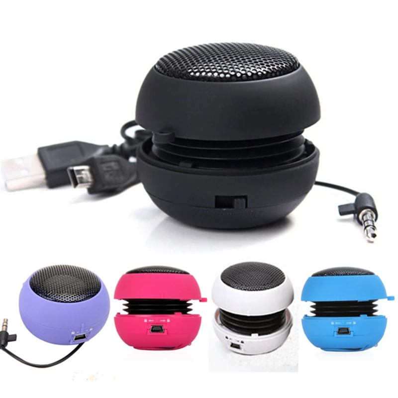 Steel Net Hamburger Burgers 3.5mm Mini Portable Speaker Loudspeaker Box with USB Charging Cable for Mobile Phone Tablet Laptop