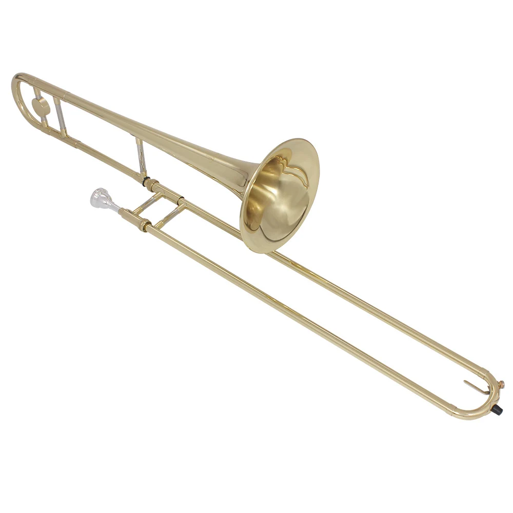 

SLADE Alto Trombone Gold Lacquer Bb Tone B Flat Wind Instrument with Cupronickel Mouthpiece Cleaning Stick Case