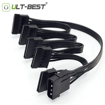 

ULT-Best Molex 4pin IDE 1 to 5 SATA 15Pin Hard Drive Power Supply Splitter Cable Cord for DIY PC Sever 4-pin to 15-pin Power 60C