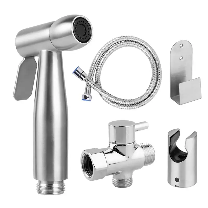 

Stainless Steel Bidet Toilet Jet Set Handheld Hygienic Shower Douchette WC Shower Bidet Sprayer Gun Hand Held Spray Toilet Bidet