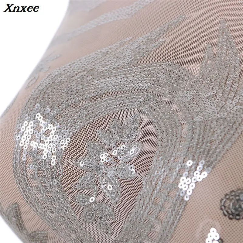 Xnxee стильное Клубное платье с длинными рукавами и блестками, великолепное облегающее мини-платье с высоким воротом для вечеринок, сценические костюмы Vestidos