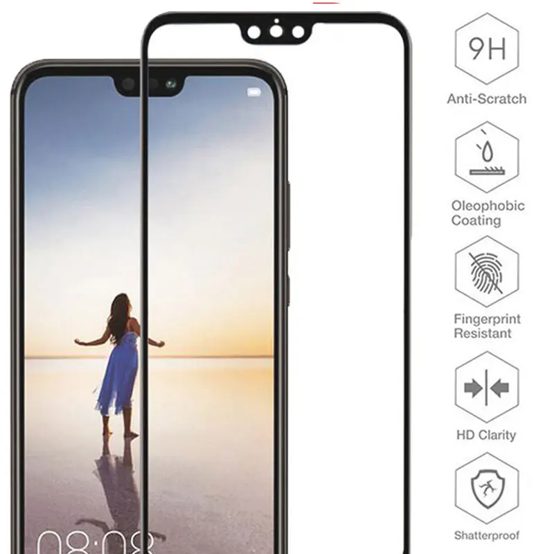 Защитное стекло с полным покрытием для Huawei P Smart закаленное защита экрана Huavei