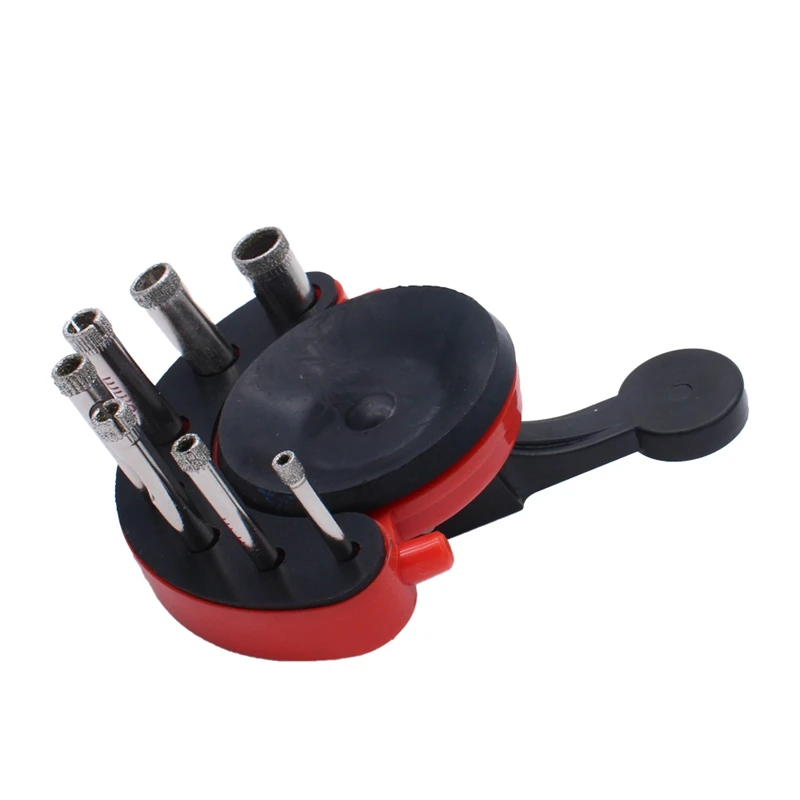 7pc 4-12mm Diamond Core Drill Bit Hole Saw Guide Jig Fixture Vacuum Suction Base Coolant For Tiles, Glass Granite, Ceramic 7pc 4-12mm Diamond Core Drill Bit Hole Saw Guide Jig Fixture Vacuum Suction Base Coolant For Tiles, Glass Granite, Ceramic