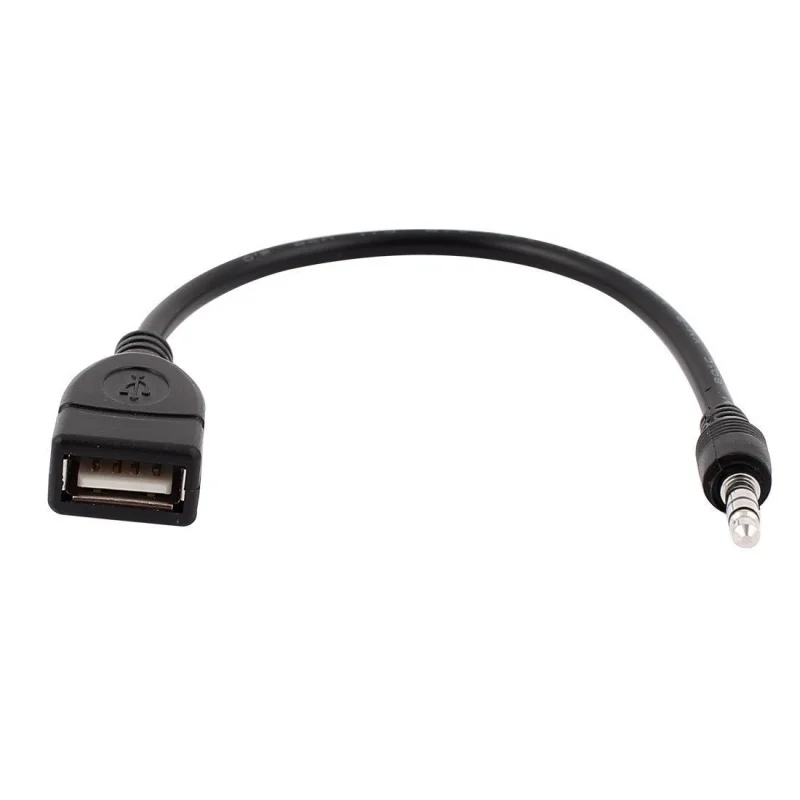 

USB jack, AUX, 3.5 mm jack for audio data charging cable black
