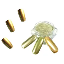1 коробка Золотой Серебряный 2 цвета зеркальный блеск порошок для ногтей Блестящий пыль дизайн ногтей DIY хром пигмент блестки