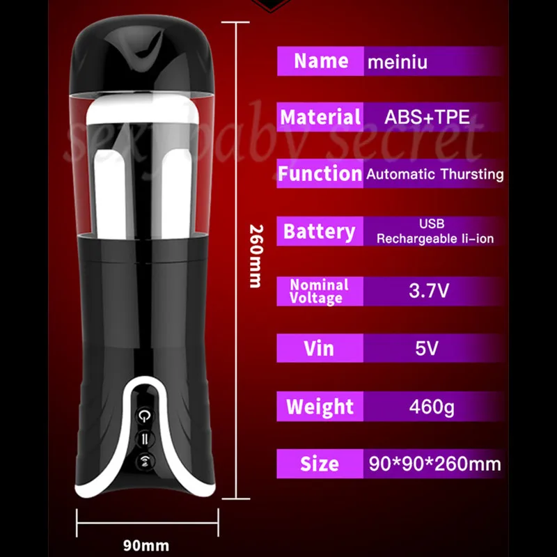 Men's Automatic Telescopic Sucking Voice Sex Machine,Artificial Vagina Real Pussy Electric Male Masturbator Cup Sex Toys 3