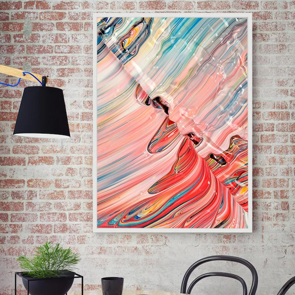 Simple Abstract Canvas Painting Watercolor Effect Posters and Prints