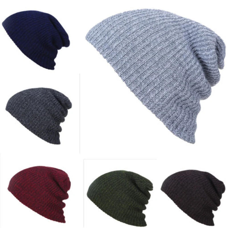 

Women's Men Knitted Baggy Beanie Winter Warm Hat Ski Causal Knit Cap Fashion Hat Knited Wool Stylish Ski Beanie Skull Slouchy