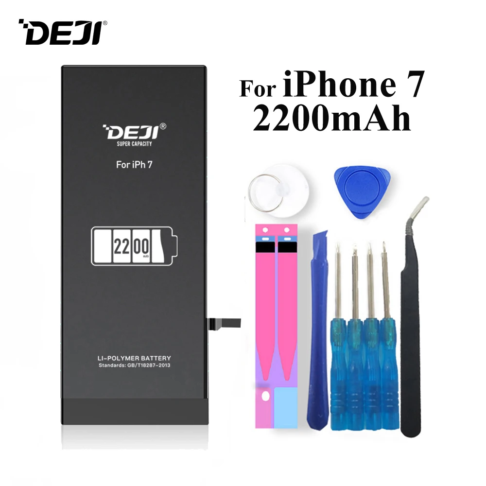 Deji батарея для iPhone 7 7G Apple iPhone7 2200mAh Высокая реальная большая емкость литий