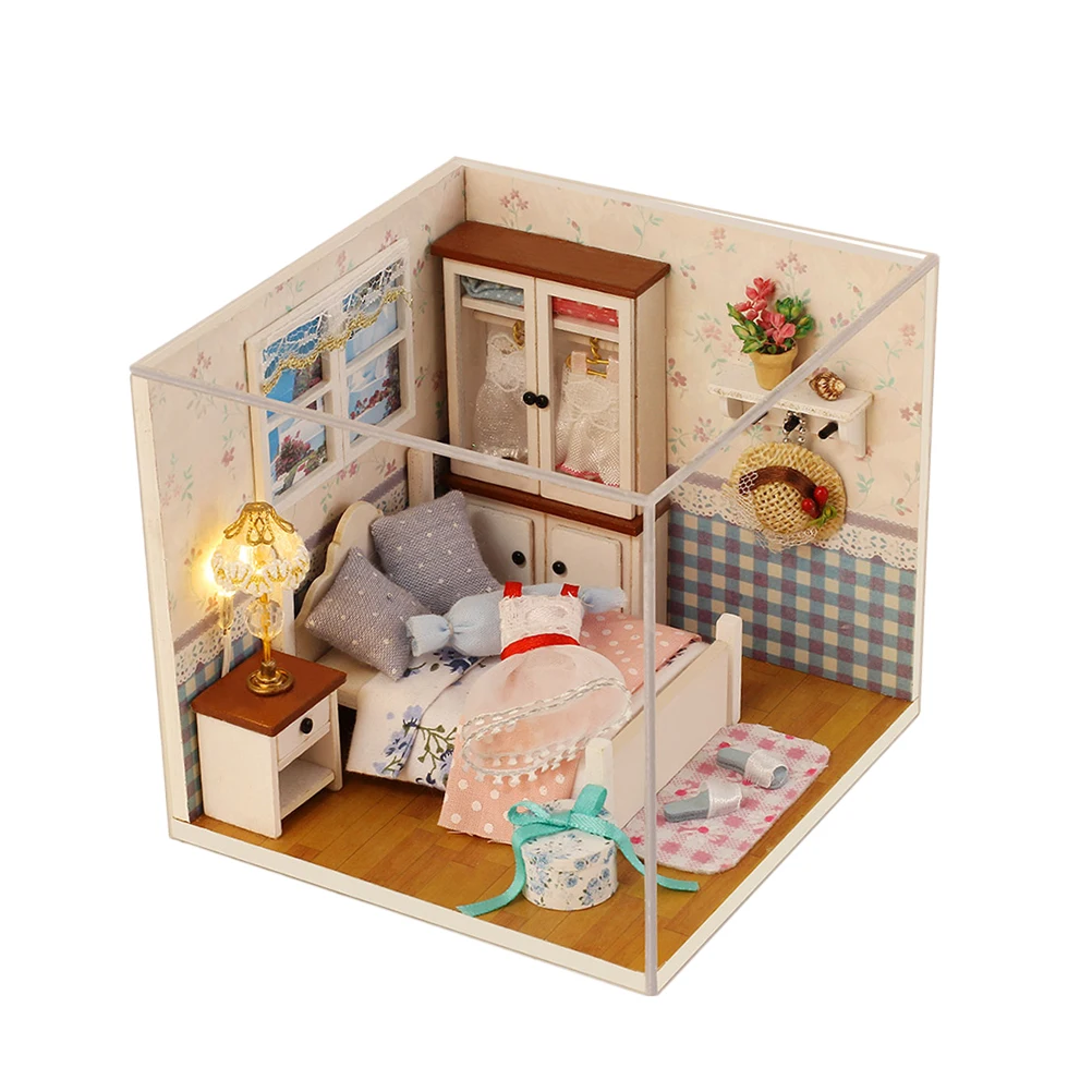 

1PC Delicate Cute Lovely DIY House Kit Handmade Cute Model Room Model Educational Toy Wooden Mini House for Valentine's gifty