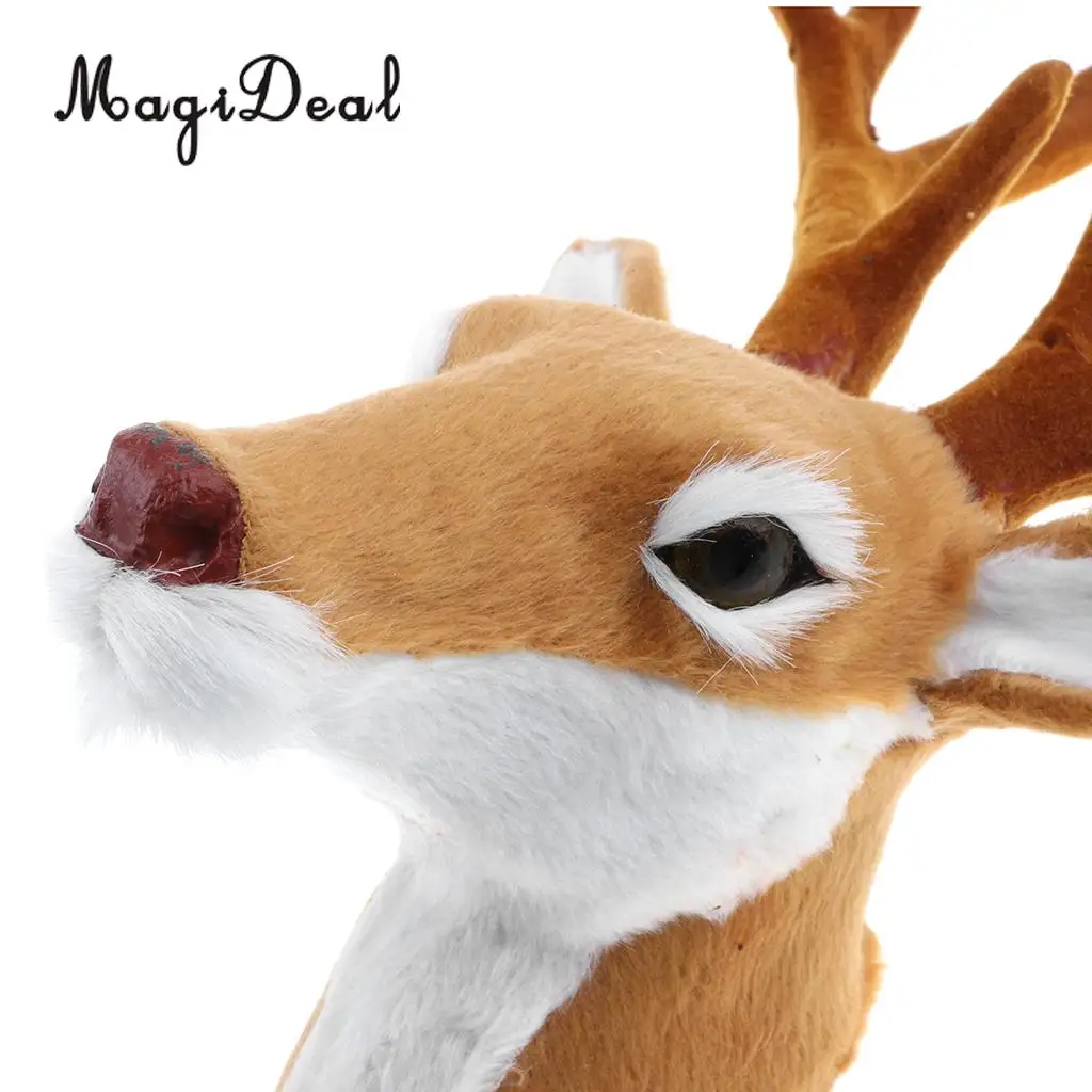 Реалистичные мягкие голова оленя модель игрушки Искусственный Мех животных настенный украшения дома украшение для рождественской вечеринки подарок