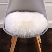 Круглые Искусственные Меховые чехлы для стульев Спальня искусственная коврик сиденья Обычная кожа мех простой пушистый ковры моющиеся домашний декор 30/50 см