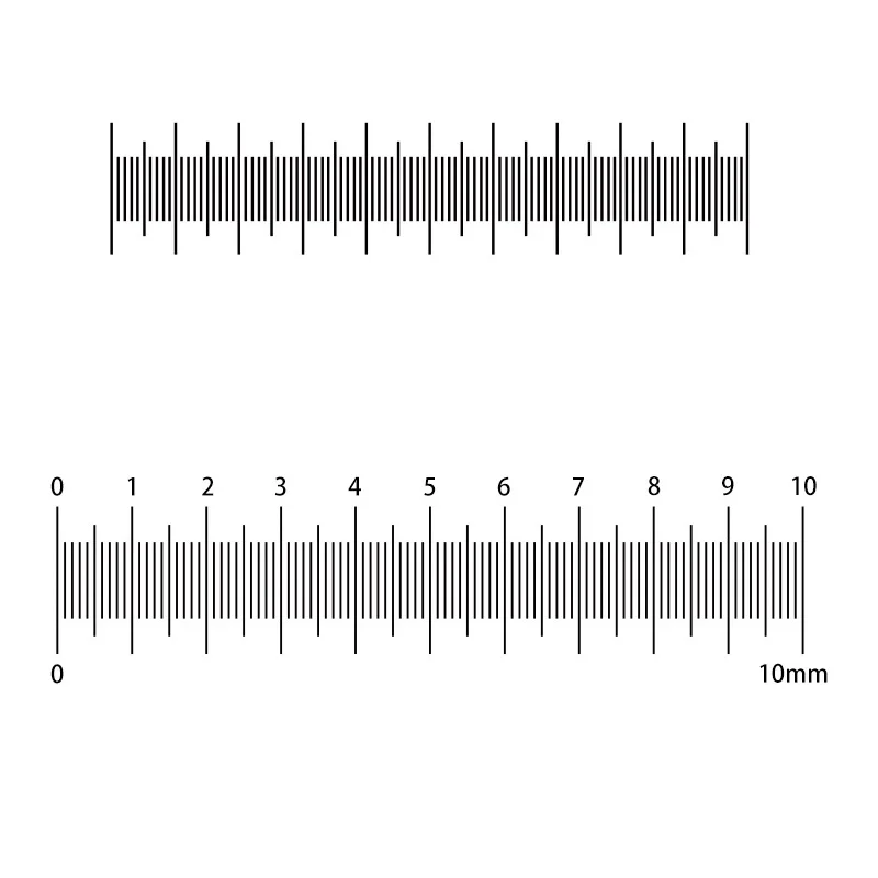 Окулярная линейка. 1 div 2 равно. Линейка стеклянная для микроскопа. Калибровочный слайд для микроскопа. 1 div 0.
