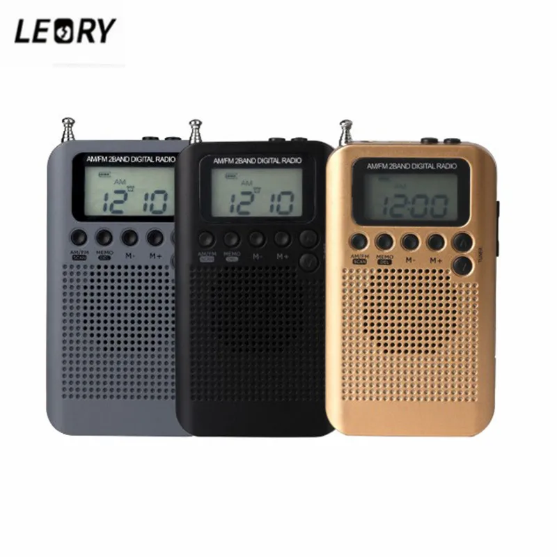 LEORY Mini LCD цифровой FM/AM радио динамик с будильником функция отображения времени 3 5