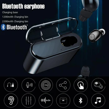 

X8 Bluetooth 4.2 Wireless Earphone Mini Fast Charging Compartment In-Ear Earphone Headset For Iphone 7/8/X Plug Samsung Huawei