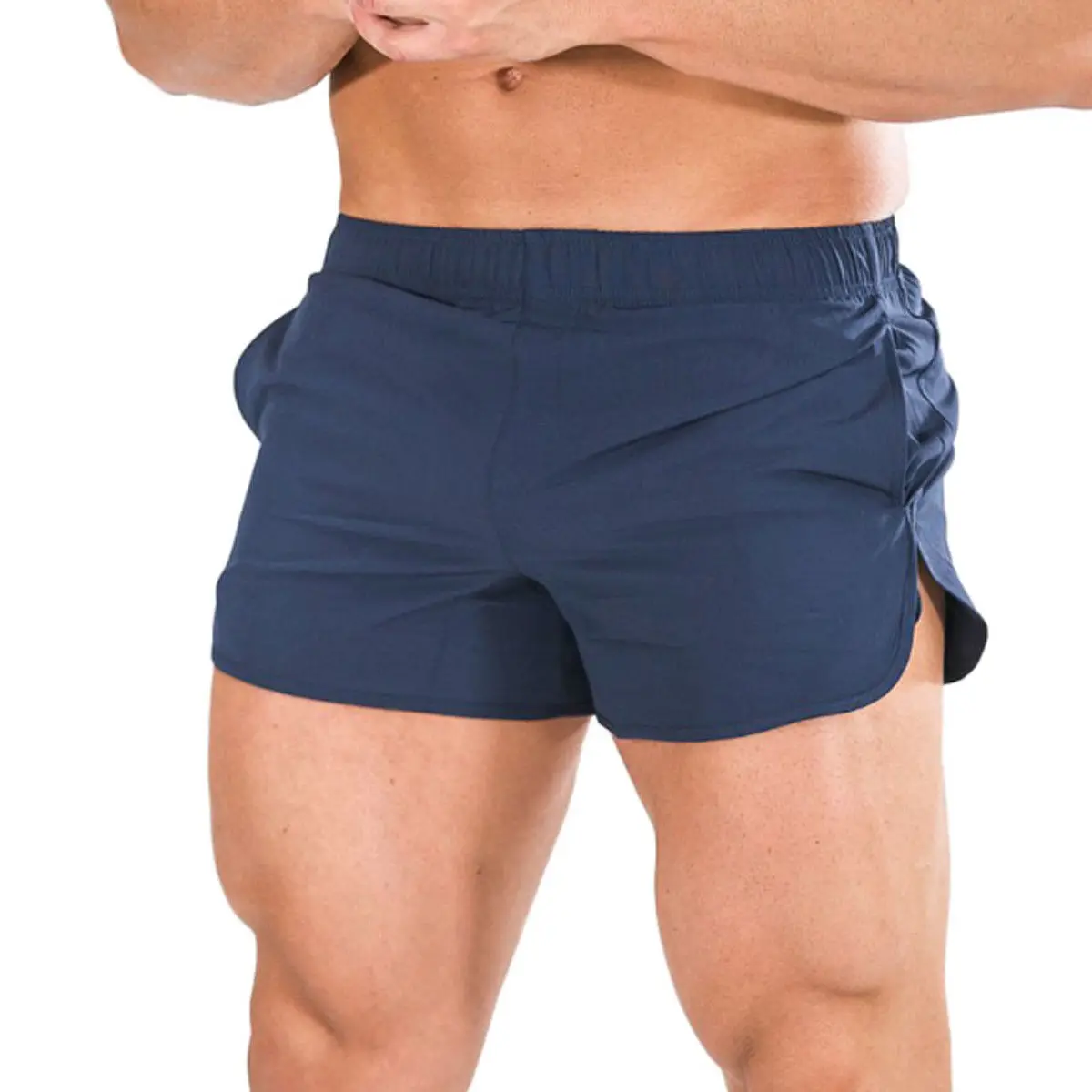 

Men Elastic Casual Solid Pocket Sports Shorts Gym Training Workout Clothing Fitness Running Shorts
