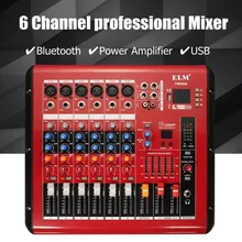 6-канальный bluetooth USB звук микрофона пульт звукового микшера караоке смешивания усилитель 48В Мощность
