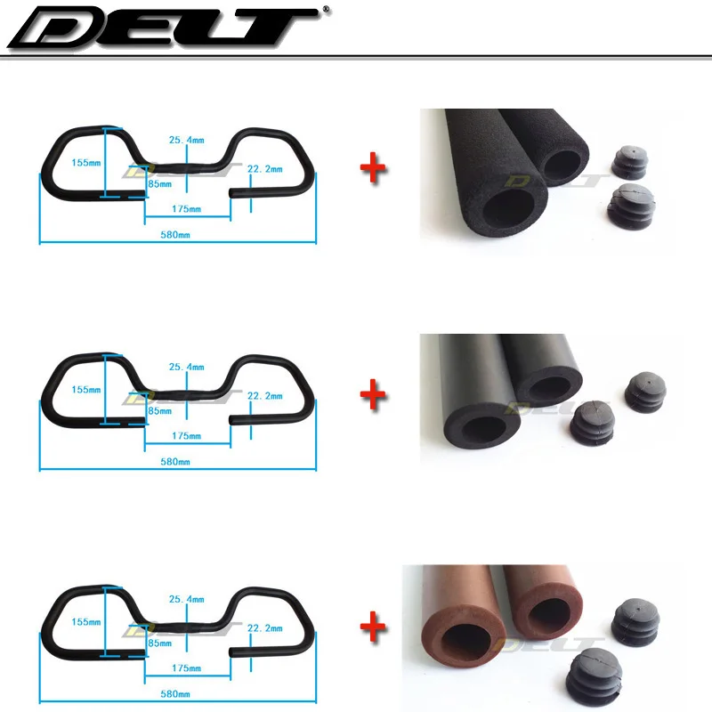 

MTB Road FR DH Cycling Bicycle bike butterfly handlebar 25.4*22.2*580 mm black