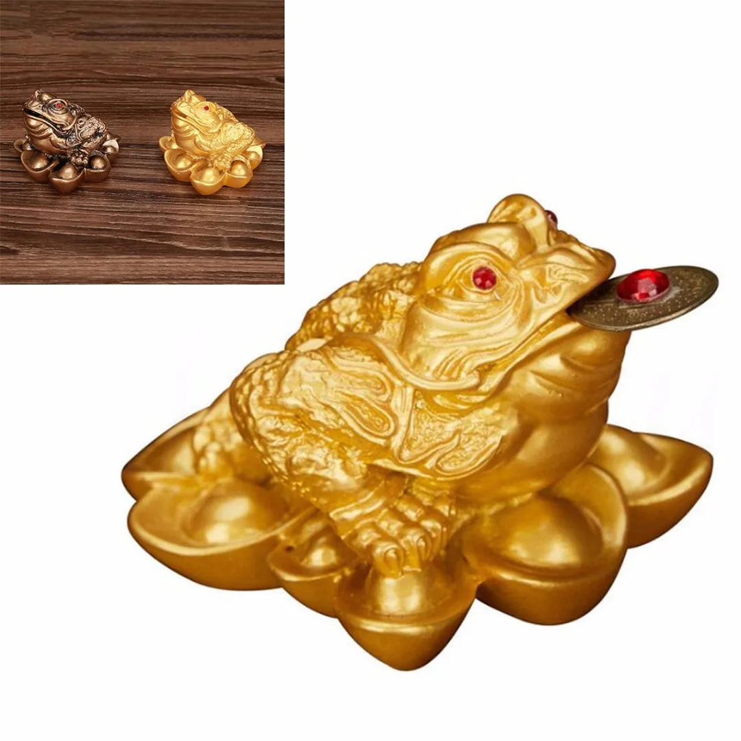 

Feng Shui Lucky Oriental Chinese Ching Frog Toad Coin Home Decor Gold Copper New