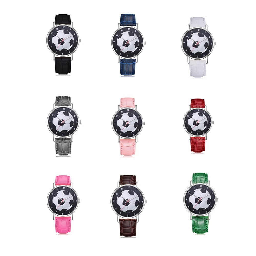 

PU Strap Cartoon Fashion Quartz Wristwatch Lovely Football Boys Watch Girl Children Watches