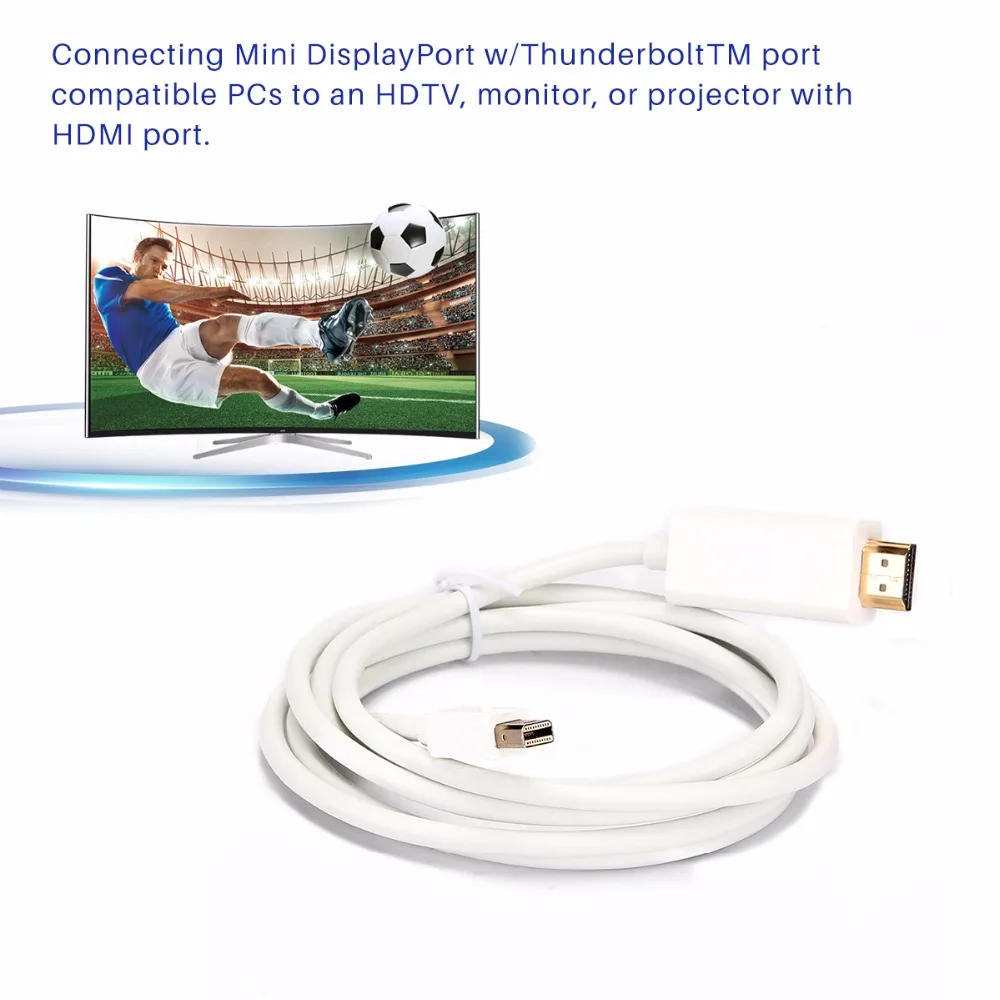 FORNORM 6 футов мини дисплейный порт для интерфейса Thunderbolt DP к HDMI Кабель адаптер Apple Mac