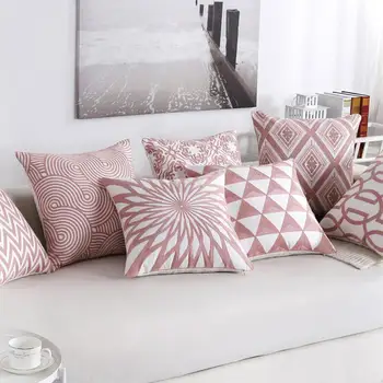 

Pink Cushion Cover Home Office Sofa Square Decorative Cushion Covers
