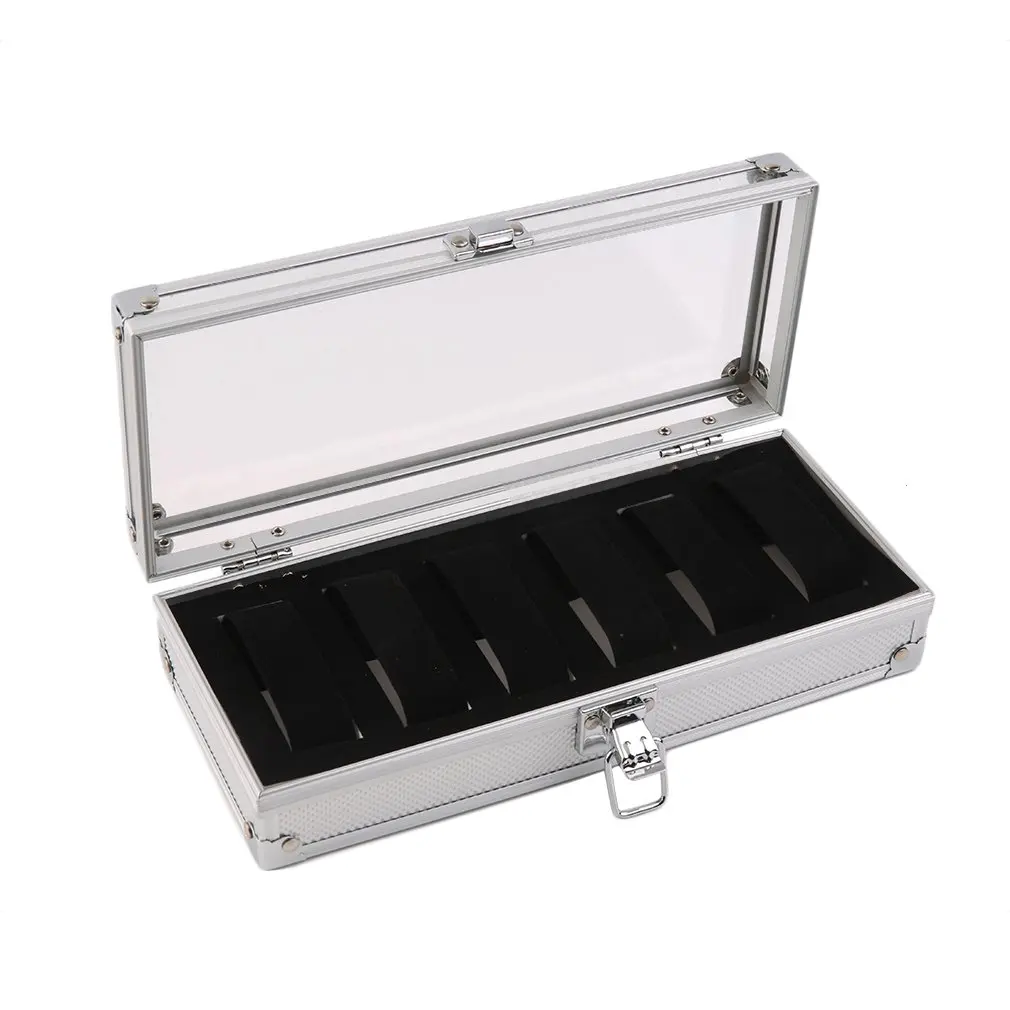 

6 Grid/Slot Watch Box Display Aluminum Jewelry Box Jewelry Storage Box Decorative Case