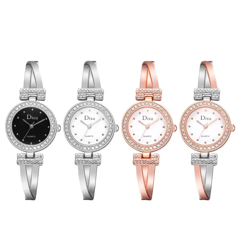 

Elegant Women Lady Glitter Rhinestones Wristwatch Alloy Analog Quartz Watch