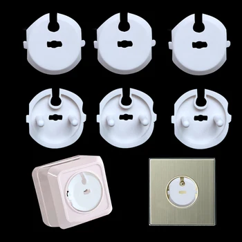 

6PCS Socket Cover+2PCS Key Set For Home Protection Cover Protect Toddlers Baby Safety Socket Childproof Anti-electric Shock