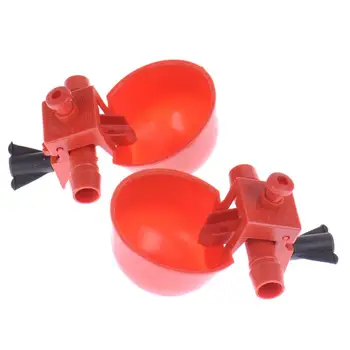 

10pcs Automatic Bird Coop Feed Poultry Water Drinking Cups Poultry Water Cups Chicken Fowl Drinker Chook Drinking Bowl Red Cup