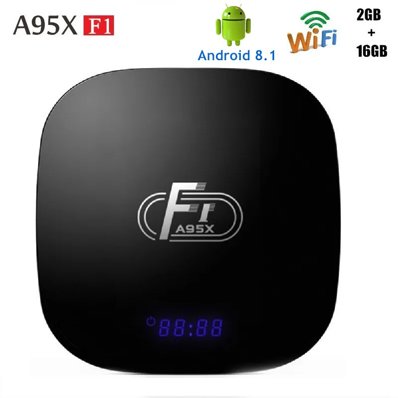 

A95X F1 Android 8.1 Smart TV Box Amlogic S905W Quad Core 2GB RAM + 16GB ROM 2.4G WiFi 4K H.265 Set Top Box Media Player