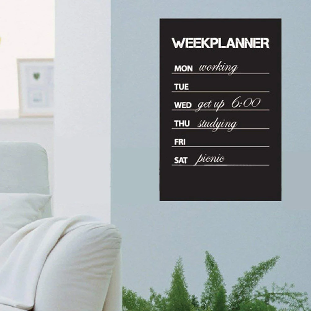 

Weekly Blackboard Sticker Planner Calendar Essential Memo Chalk Board Blackboard Complement Livingroom Wall Sticker