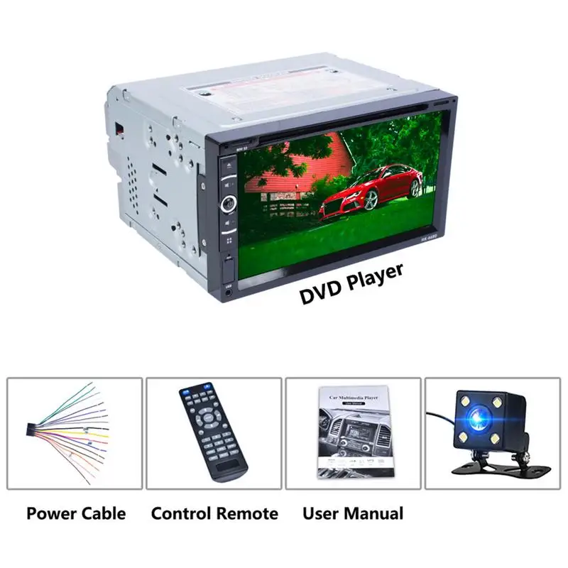 Universal DC12V Full HD1080P 7-inch 2DIN Car Multimedia CD DVD Player Steering Wheel Control FM Radio Bluetooth Hands-free Calls |