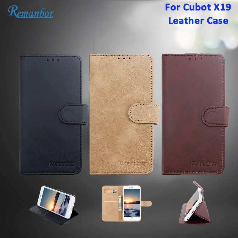 

Remanbor For Cubot X19 Leather Case 5.93'' Exclusive Phone Coque Credit Card Holder Ultra-thin For Cubot X19 +Silicone Case