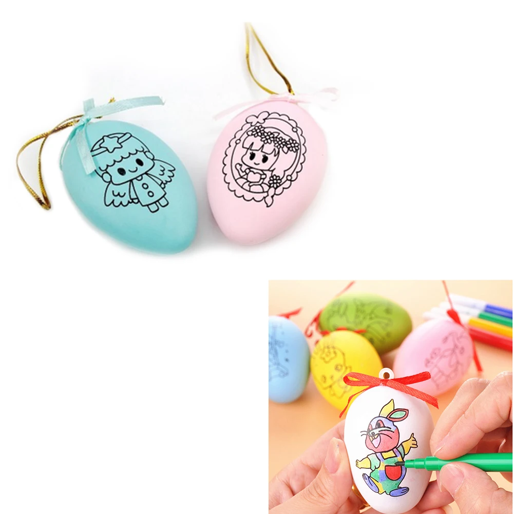 remarkable  2 pcs Arts DIY Children's creative handmade DIY Easter egg handmade cartoon painted painted eggshel