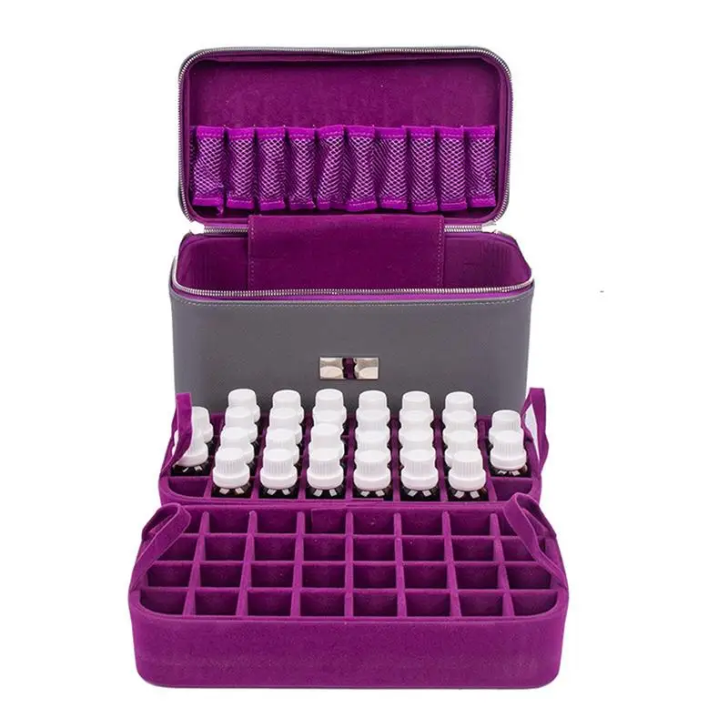 

72 Grid Oil Bottle Storage Box Three-layer Large-capacity Essential Oil Storage Bag Suitable For 10/15ML Essential Oil Bottles