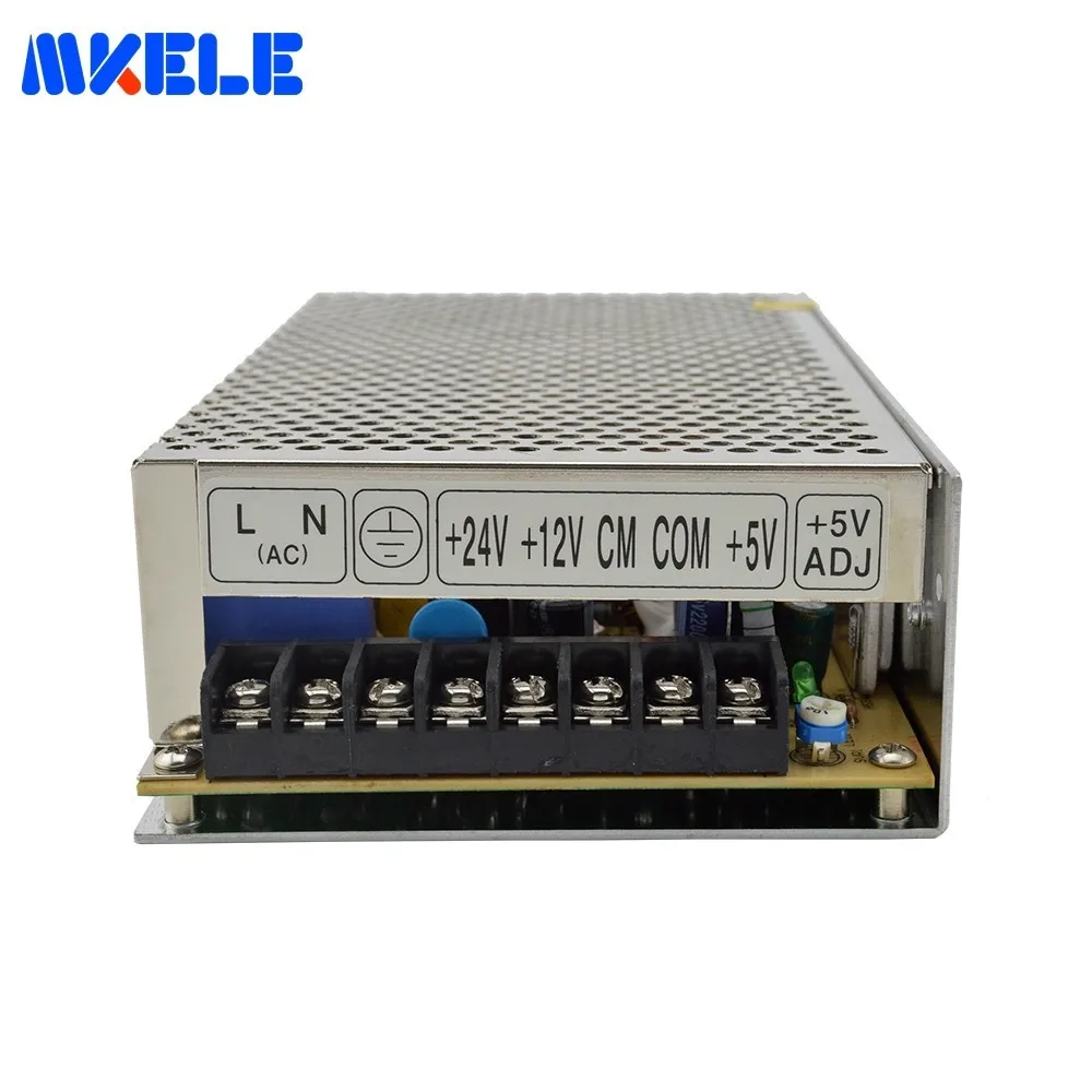 

Triple Output Switching Power Supply 100W 5V/6A 12V/2A 24V/2A Power Supply Input 110/220VAC For LED Strip Light T-100D