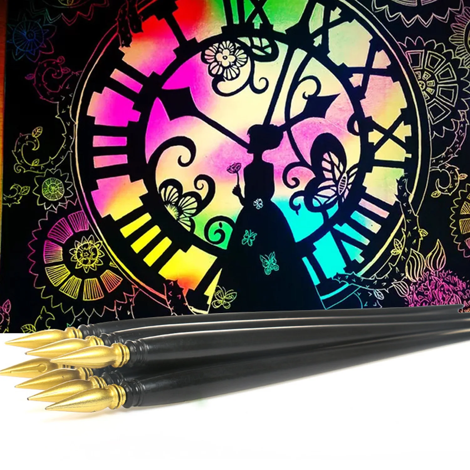 

10PCS DIY Magic Scraping Painting Scratch Arts Drawing Tool Plastic Single-Tip Scratch Painting Coloring Pen Stylus Toy