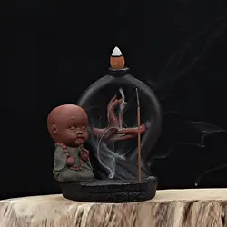Буддистские благовония горелка дым керамический, с обратным потоком глазури кадило конус держатель для Рожков спальня Чайный дом офис