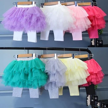 

Baby Girl Pants Kids Leggings 2019 Summer Girls Cotton Lace Leggings Girls Skirt-pants 6 Layers Cake Skirts Children Clothes
