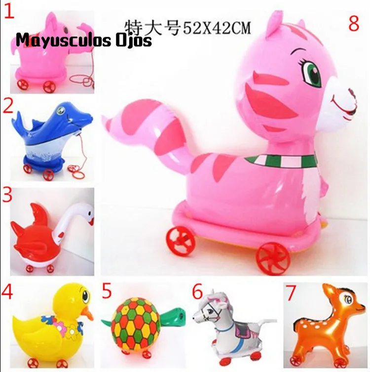 

Pull Line Inflatable Toy Children Cartoon Summer Load PVC Animal Pull Cart