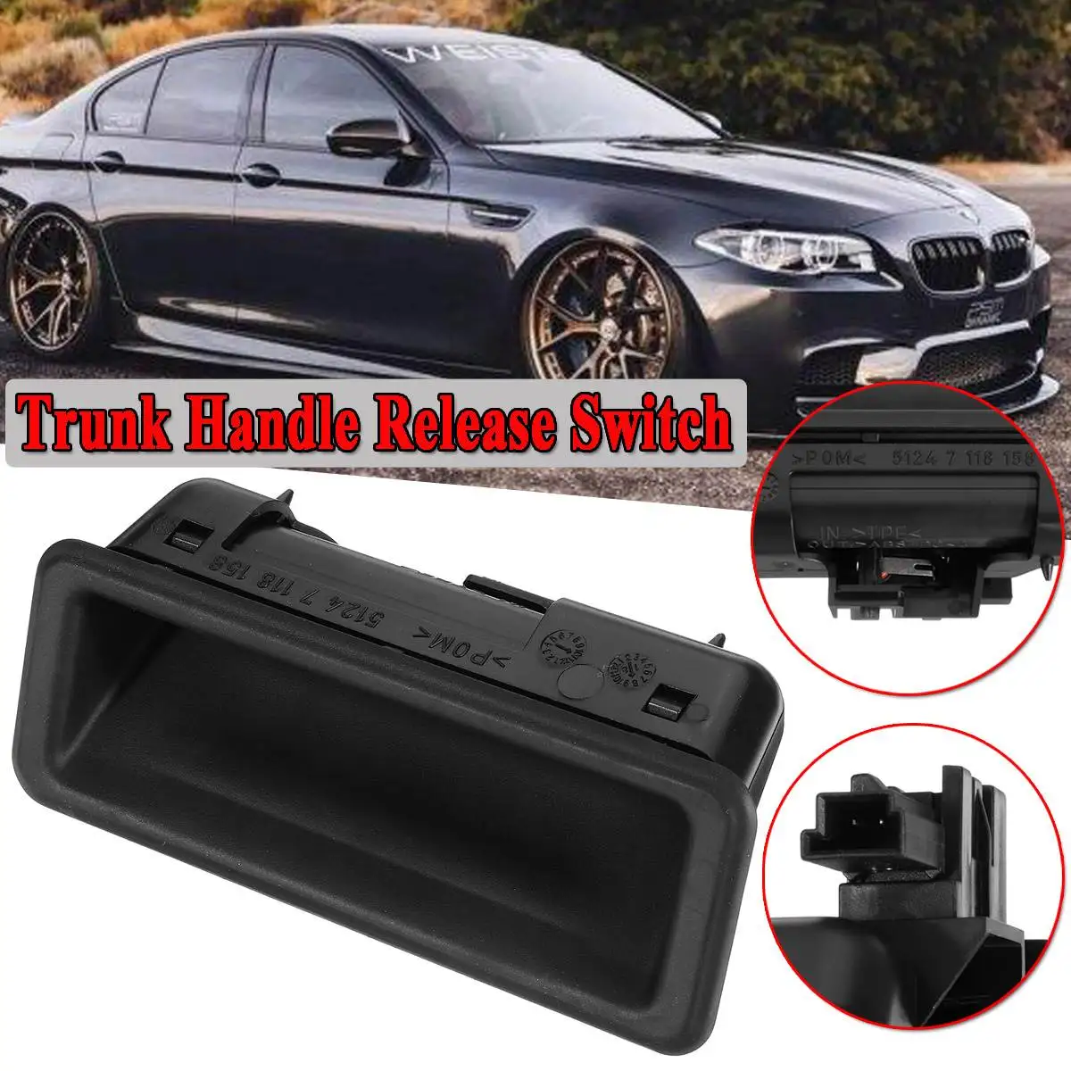 Black New Car Rear Boot Trunk Lock Handle Control Release Switch For BMW E60 E90 E91 E92 E93 E70