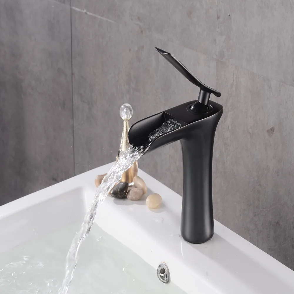 faucets torneira banheiro bathroom basin black waterfall faucet water tap grifo lavabo robinet contemporary