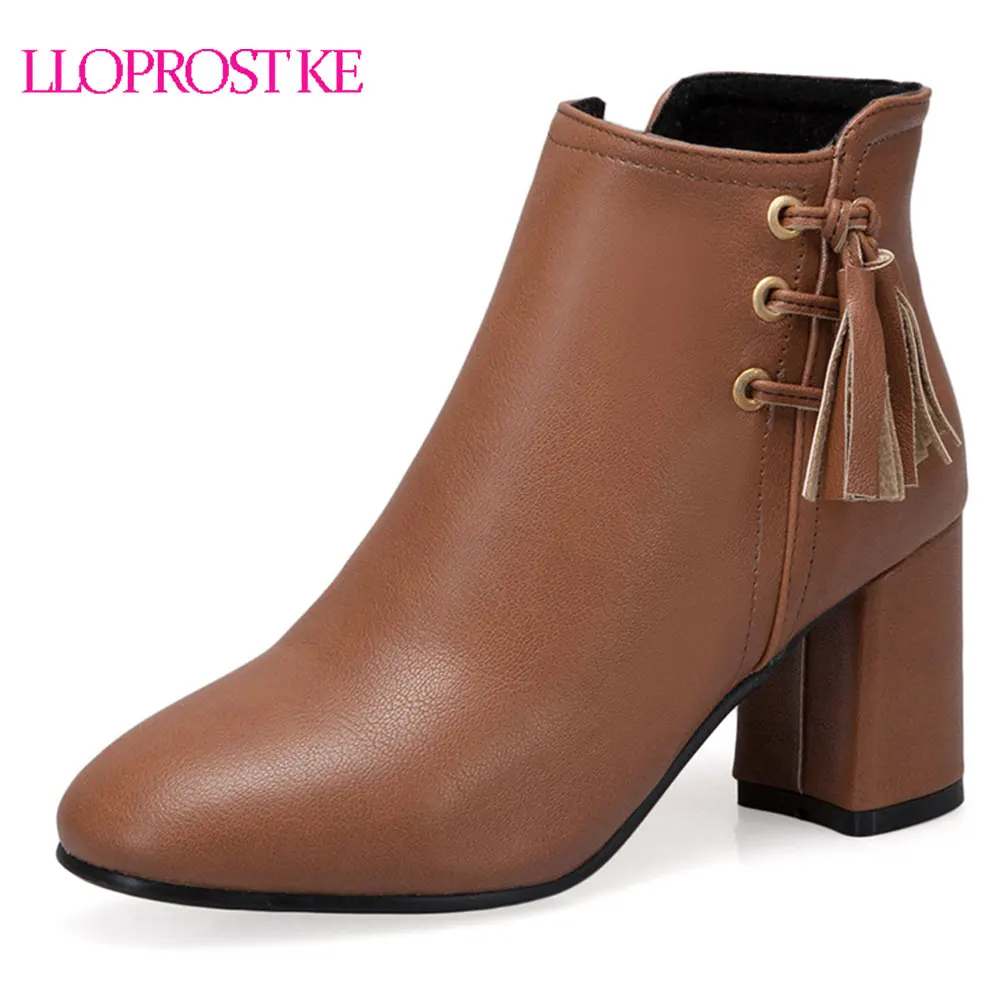 

Lloprost ke Winter Boots women 2018 Black Ankle Boots For Women Thick Heel Zipper Ladies Shoes Martin Boots Bota Feminina D729