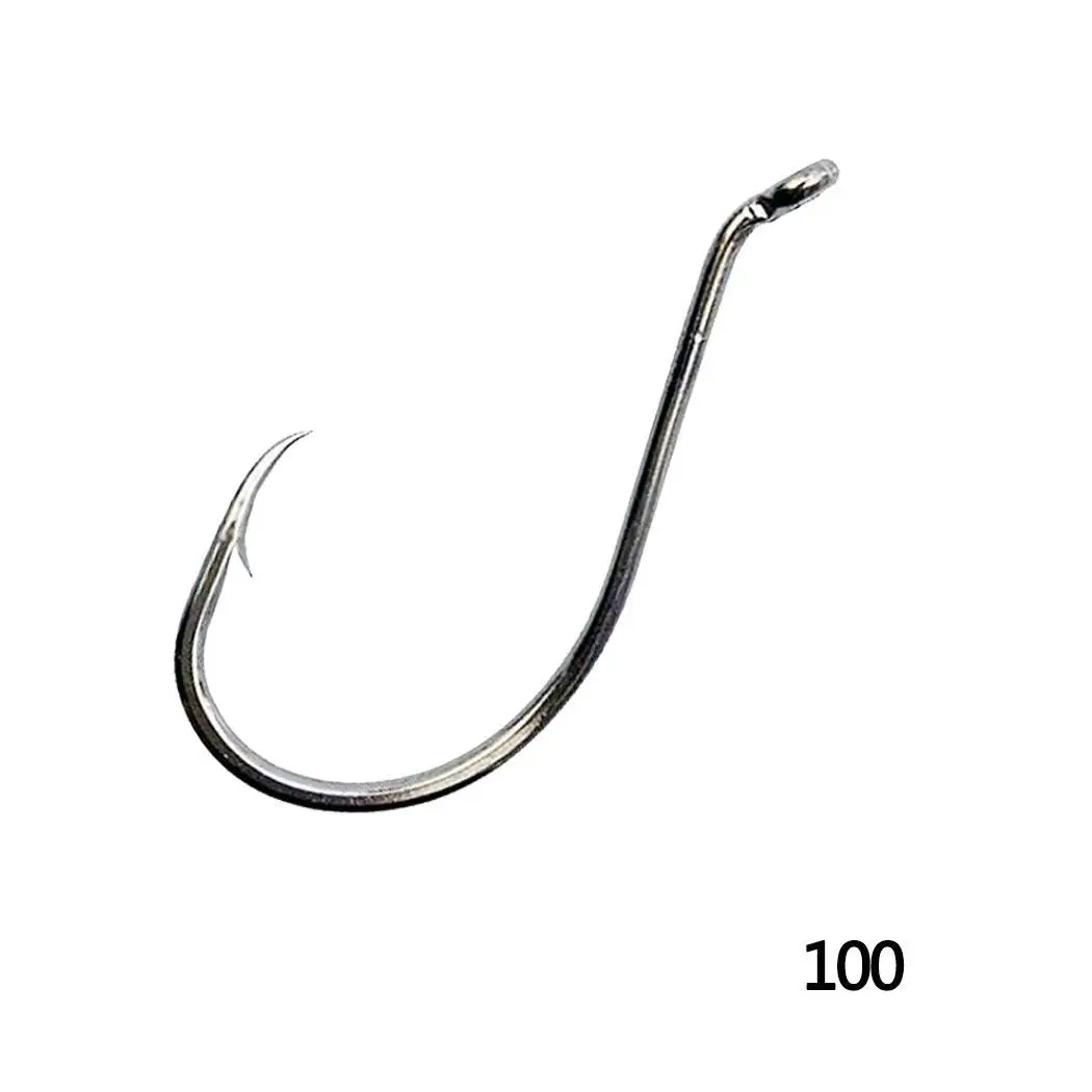

100 Pcs/Box Fishing Hook Set with Gold, Black Holes Perforated Hook Fishing Gear Supplies